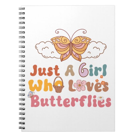 Een meisje dat van vlinders houdt notitieboek (Voorkant)