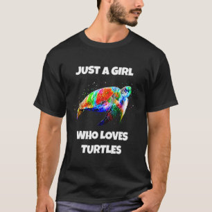 Een meisje dat van Zee schildpadden houdt, doet ee T-shirt