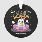 Een meisje dat wacht op Halloween Spooky Summer Ornament (voorkant)