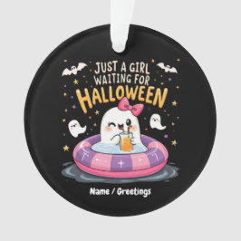 Een meisje dat wacht op Halloween Spooky Summer Ornament