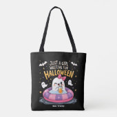 Een meisje dat wacht op Halloween Spooky Summer Tote Bag (Achterkant)