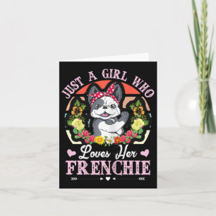 Een meisje die houdt van haar franse bulldog 1 kaart