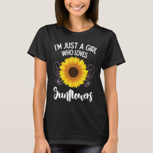 Een meisje die van zonnebloemen houdt zomer t-shirt