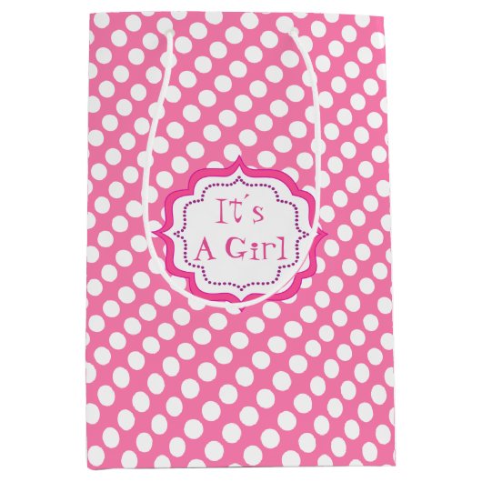 Een meisje douche, een meisje. medium cadeauzakje (Voorkant)