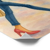 Een meisje en de Arc de Triomphe scene in Parijs Poster (Hoek)