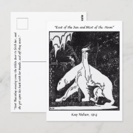 Een meisje en een beer sprookjesillustratie briefkaart