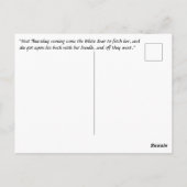 Een meisje en een beer sprookjesillustratie briefkaart (Achterkant)