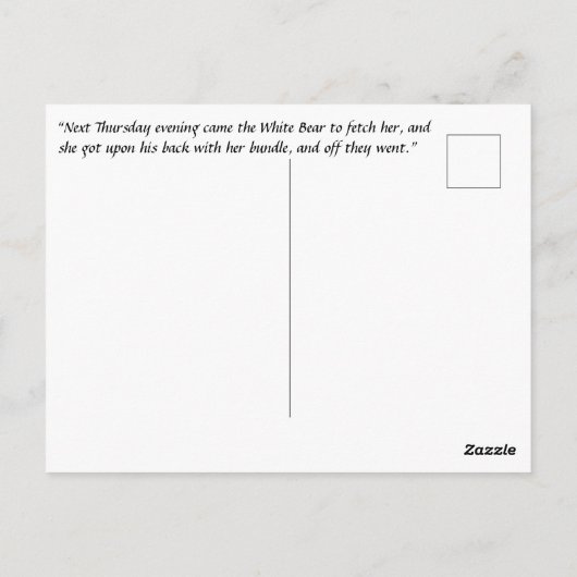 Een meisje en een beer  sprookjesillustratie briefkaart (Achterkant)