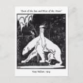 Een meisje en een beer sprookjesillustratie briefkaart (Voorkant)