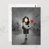 Een meisje en een gastheer briefkaart (Voorkant / Achterkant)