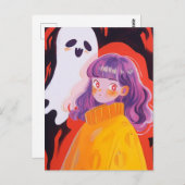 Een meisje en een geest briefkaart (Voorkant / Achterkant)