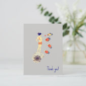 Een meisje en een vis briefkaart (Staand voorkant)