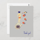 Een meisje en een vis briefkaart (Voorkant / Achterkant)