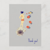 Een meisje en een vis briefkaart (Voorkant)