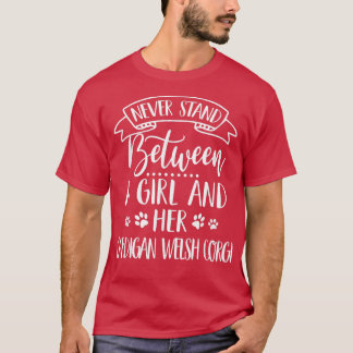 Een meisje en haar Cardigan Welsh Corgi mama Dog L T-shirt