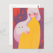 Een meisje en haar geest briefkaart (Voorkant / Achterkant)