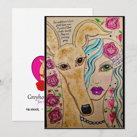 Een meisje en haar hond bedankkaart (Voorkant / Achterkant)