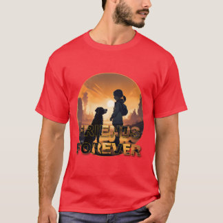 Een meisje en haar hond vrienden voor altijd vrien t-shirt