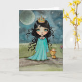 Een meisje en Haar Kat Weinig Art. van het Oog van Kaart (Gele Bloem)