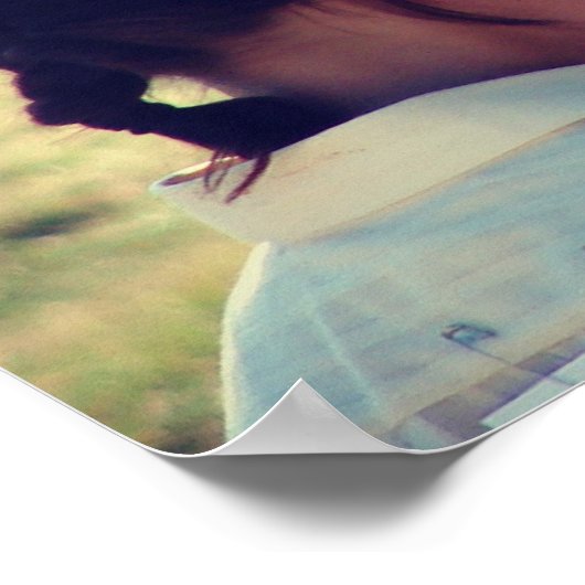 Een meisje en haar paard poster (Hoek)