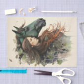 Een meisje en haar paard tissuepapier (Craft)