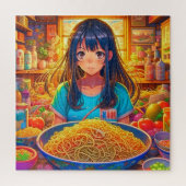 Een meisje en haar Ramen Anime Legpuzzel (Verticaal)