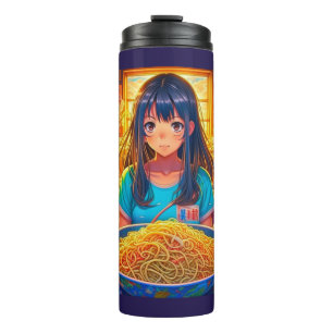 Een meisje en haar Ramen Anime Thermosbeker