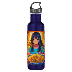 Een meisje en haar Ramen Anime Waterfles