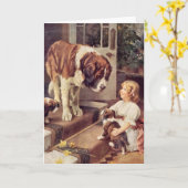  - Een meisje en haar sint-bernardshonden, Kaart (Gele Bloem)