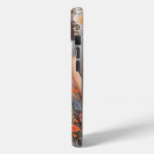 Een meisje en vol bloemen iPhone 15 Hoesje (Achterkant / Links)