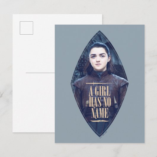 "Een meisje heeft geen naam" Arya Stark Graphic Briefkaart (Voorkant / Achterkant)