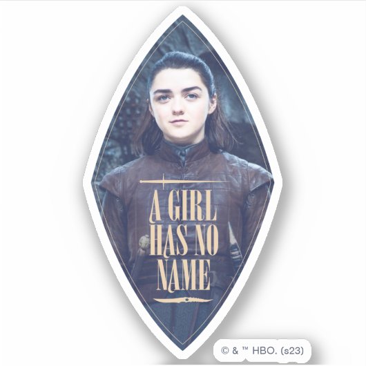 "Een meisje heeft geen naam" Arya Stark Graphic Sticker (Voorkant)