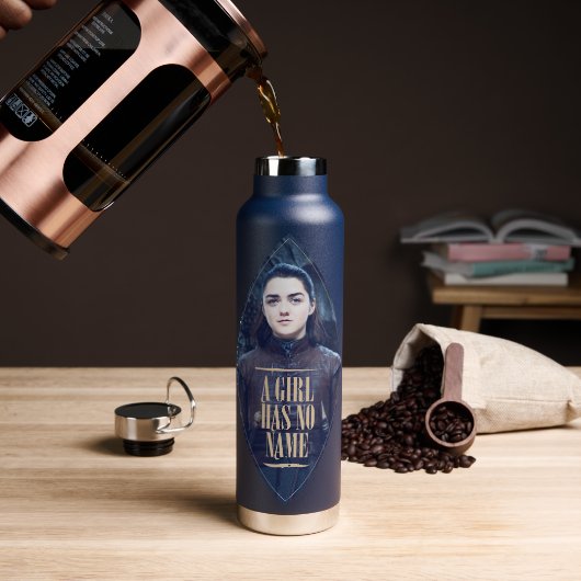 "Een meisje heeft geen naam" Arya Stark Graphic Waterfles (Koffie)