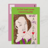 Een meisje houdt gewoon van chocolade! briefkaart (Voorkant / Achterkant)