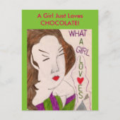 Een meisje houdt gewoon van chocolade! briefkaart (Voorkant)