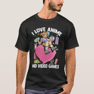 Een meisje houdt van ketting Manga Kawaii Amine T-shirt