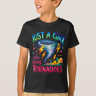 Een meisje houdt van tornado's Weer jager Meteorol T-shirt