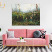 Een meisje in de tuin - Olga Wisinger-Florian Canvas Afdruk (Insitu (Woonkamer))