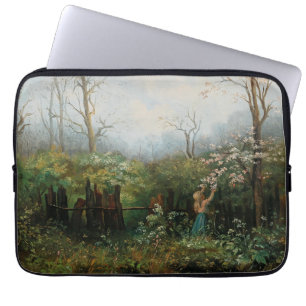Een meisje in de tuin - Olga Wisinger-Florian Laptop Sleeve