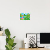 Een meisje in de weide, in de zomer. poster (Thuiskantoor)