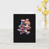 Een meisje in hardloop sport sticker kaart (Gele Bloem)