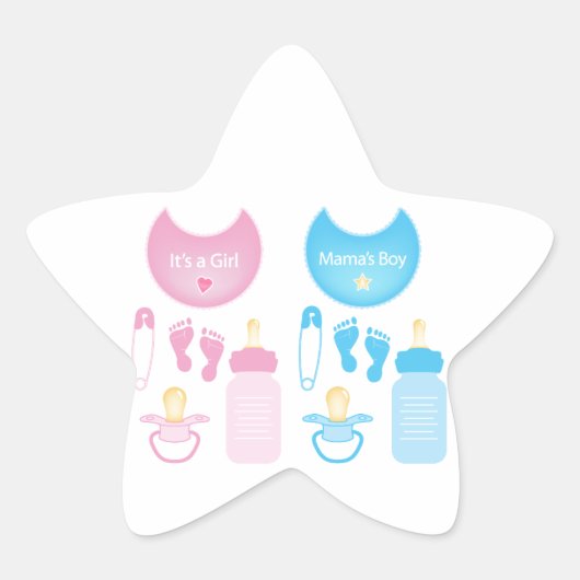 een meisje jongen ster sticker (Voorkant)