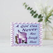 Een meisje kan nooit genoeg schoenen hebben briefkaart (Staand voorkant)