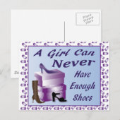 Een meisje kan nooit genoeg schoenen hebben briefkaart (Voorkant / Achterkant)