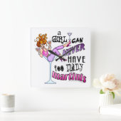 Een meisje kan nooit te veel MARTINIS hebben Vierkante Klok (Huis)