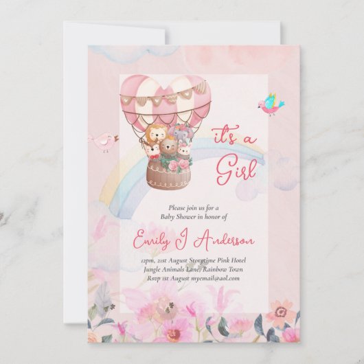 Een meisje krijgen! Deel het gelukkige nieuws over Kaart (Voorkant)