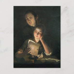 Een meisje leest een brief van Candlelight Briefkaart