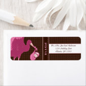 Een meisje met bruin en roze Stippen Etiket (Insitu)