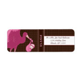 Een meisje met bruin en roze Stippen Etiket (Voorkant)