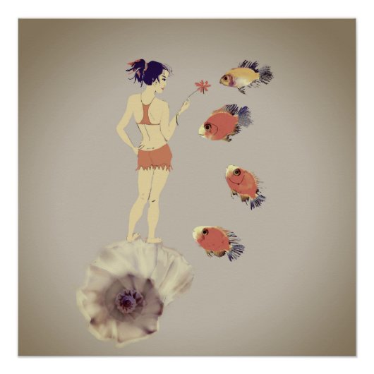 Een meisje met een bloem perfect poster (Voorkant)